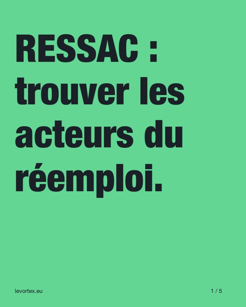 RESSAC : trouver les acteurs du réemploi. — diapositive 1 sur 5
